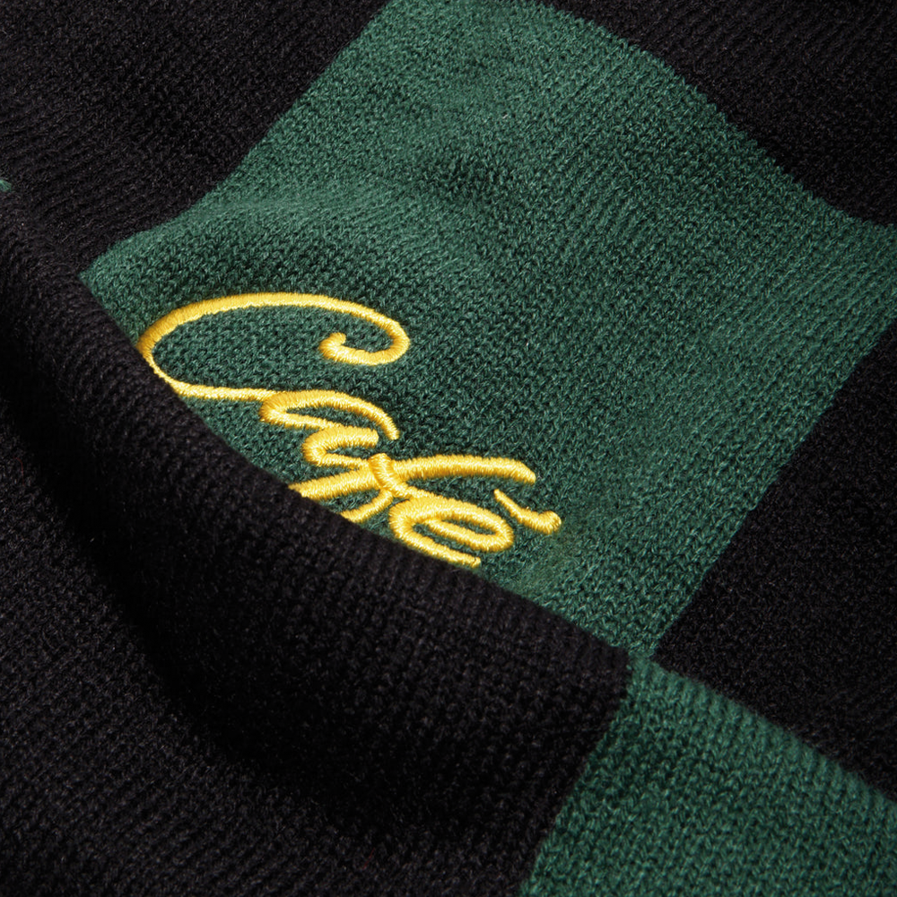 Skateboard Café Check Fold Beanie Forest Green/Black