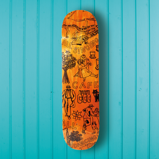 Skateboard Café Gaurab Sketches Deck Orange 8.25"