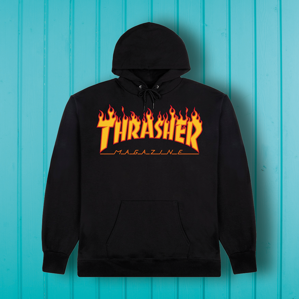 Thrasher Flame Hoodie Black