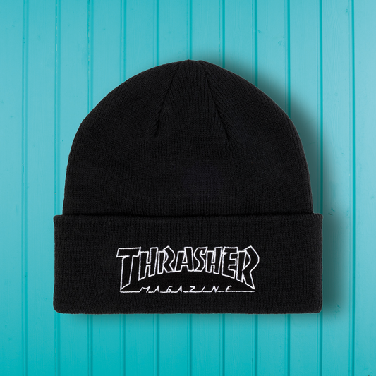 Thrasher Outlined Beanie Black