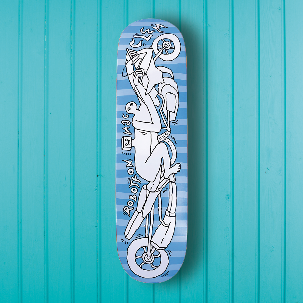 Robotron Mac Clem Motorbike Deck Blue 8.1"